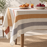Nappe rayée de luxe en lin pur, durable et personnalisable, pour la décoration de la maison – Fabricant et fournisseur