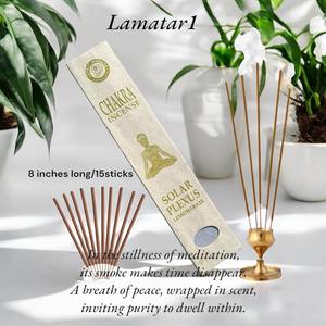 Hecho a mano en Nepal Natural Plexus Chakra Curación Lemongrass Stick Incienso Fragancia vigorizante única de hierbas naturales - Product Image 3