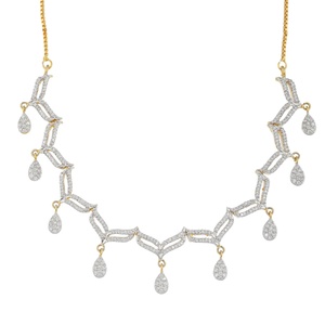 RAY FINE ORNATES Vintage White Gold Plated Ruby Pink <b>Necklace</b> Set Bridal Wedding Party Wear IGI Certified <b>Statement</b> <b>Necklace</b> - Product Image 3