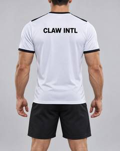 CLAW INTL เสื้อฟุตบอลชายคอวีแขนสั้นพิมพ์ลายเรขาคณิตโพลีเอสเตอร์ดูดซับความชื้นทรงแอธเลติกทุกฤดูกาล - Product Image 6