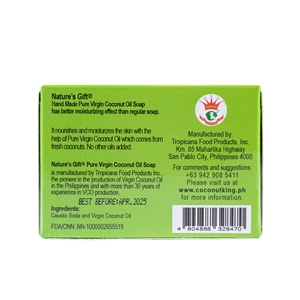 Jabón de Aceite de Coco Virgen Puro Nature's Gift 90G - Product Image 3