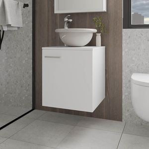 Mobile da Bagno Integrato FM Furniture Pirtleville con Lavabo e Rubinetto Bianchi - Product Image 1