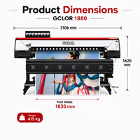 Impresora Eco Solvente de Formato Grande GCLOR 1880, Impresora de Inyección de Tinta de 74 Pulgadas de Ancho para Publicidad y Rotulación de Vehículos