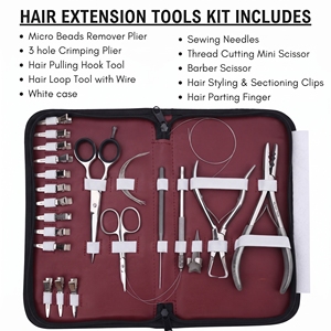 Kit Completo de Herramientas para Extensiones de Cabello con Microlink y Nano Ring, Alicates de Acero Inoxidable para Abertura de Anillas, Aguja de Gancho y Herramienta de Carga - Product Image 2
