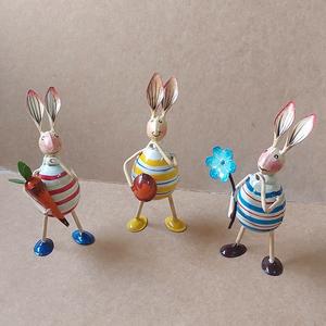Juego de Figuras de Conejos de Pascua de Hierro Hechas a Mano para Decoración del Hogar, Sala de Estar, Cumpleaños, Aniversario, Diwali y Año Nuevo - Product Image 4