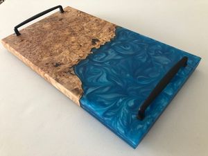 Premium Handmade Wooden And Resin <b>Tray</b> For Modern Restaurant Serving And Luxury Home Decor Purposes - Product Image 4