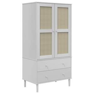 Armario Blanco de Dos Puertas con 2 Cajones, Mueble de Almacenamiento Moderno de Estilo Escandinavo para Dormitorio - Product Image 2