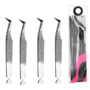 Pinzas de Acero Inoxidable Premium para Extensiones de Pestañas, Diseño de Corazón con Acabado Plateado - Product Image 1