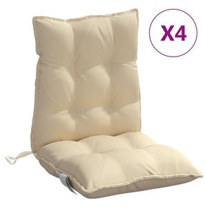 Juego de 4 Cojines para Silla de Respaldo Bajo en Tela Oxford Beige, 100% Poliéster, para Uso en Exteriores - Product Image 2