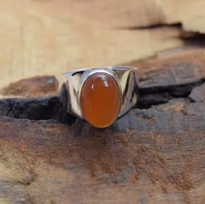925 Sterling Silver Red Carnelian <b>Ring</b> Oval Gemstone Handmade <b>Statement</b> <b>Ring</b> August Birthstone Jewelry for Women Wholesale - Product Image 2