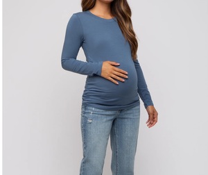 Nouveaux T-shirts de maternité 2026 au design optimal pour femmes, respirants, prix de gros, vêtements d'allaitement personnalisés - Product Image 2