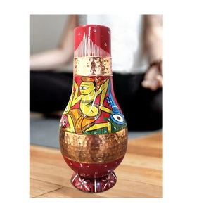 Sticker Enamel Printed Pure Copper Metal Water Bottle Juice Drinks Storage Copper Bottle Health Benefits Kitchenware Decorative - Product Image 1
