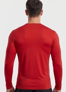 T-shirt de sport à manches longues pour homme, col en V, coupe ajustée, sous-vêtement technique, idéal pour le yoga et l'entraînement, compression - Product Image 2