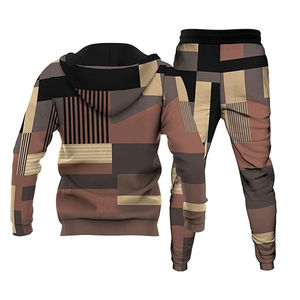 Conjunto Deportivo de 2 Piezas para Hombre, Ecológico, Sublimado, Tallas Grandes, Moda de Invierno, con Logotipo Personalizado y Capucha, Diseño de Patrón Sólido - Product Image 2