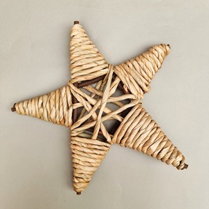 Christmas holiday ornament supplies water hyacinth ornament woven <b>stars</b> wall <b>hanging</b> decor - Product Image 1