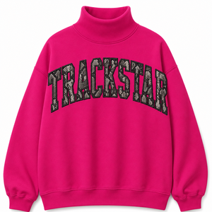Sweat-shirt oversize à col montant rose fuchsia uni pour femme, manches longues, style décontracté streetwear, vêtements en gros OEM ODM - Product Image 3