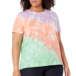 Custom Made Women's High Quality Full Print Tie <b>Dye</b> Tee Shirts Sublimated Polyester Spandex T Shirt For Woman OEM Custom - Product Image 3