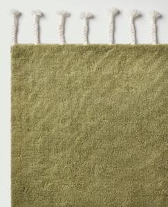 พรมขนสัตว์ทำมือสไตล์โมร็อกโก สีเขียวมะกอกเข้ม พรมปูพื้นนุ่มฟู สำหรับห้องนั่งเล่น ห้องนอน ตกแต่งบ้าน - Product Image 2