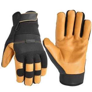 Gants de mécanicien en cuir, décontractés, imperméables, antidérapants, protection contre les chocs, design respirant, unisexe, vente en gros - Product Image 1