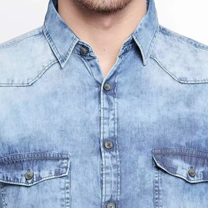 Chemises en jean pour hommes, production en gros, fabricant de vêtements, chemises en jean personnalisées pour hommes, usine d'exportation de vêtements, chemises en jean pour hommes - Product Image 2