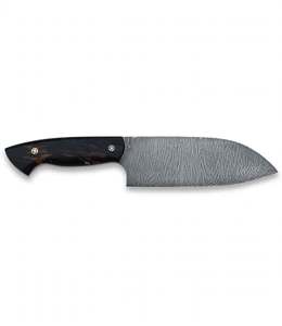 Couteau de cuisine professionnel en acier Damas fait main de qualité supérieure, manche en bois foncé personnalisé, outil culinaire polyvalent - Product Image 2