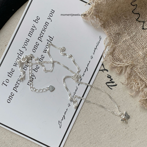 Collier pendentif papillon en argent sterling 925, chaîne torsadée, bijoux en zircon pour femmes, cadeau d'anniversaire de mariage - Product Image 2