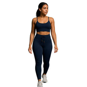 Ropa Deportiva de 2 Piezas para Mujer, Tallas Grandes, de Alta Calidad, con Contraste de Color Personalizado, Ropa de Gimnasio y Fitness, Cintura Alta, Ropa Activa para Entrenamiento - Product Image 1