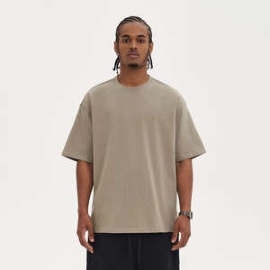 T-shirts personnalisés en gros pour hommes, fitness, musculation, gym, haute qualité, col rond, t-shirt uni en maille - Product Image 3