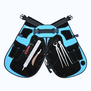 Farrier Tools Kit with Blue Apron Hoof Nipper <b>Nail</b> Puller Curved Sharpe Hoof Knife Cleaning Finishing Rasp <b>File</b> and Pickup Tool - Product Image 1