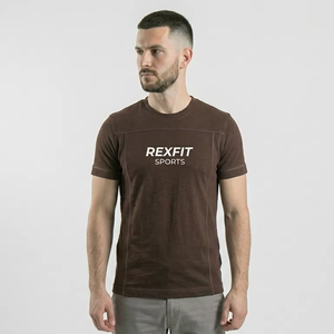 Camisetas de Punto de Manga Corta Casuales para Hombre, 100% Algodón, Color Rojo Sólido, Estampado a Rayas Negro, Diseño de Logotipo Personalizable, Servicio OEM, Verano - Product Image 1