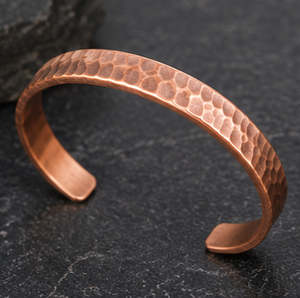 Pulsera Terapéutica de Cobre Puro Martillado a Mano, Brazalete Abierto Hecho a Mano, Joyería de Lujo de Cobre para Regalo - Product Image 2