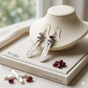 Art Palace Tibetan Silver Drop <b>Earrings</b> With Shell Inlay Vintage Style Women's Jewelry Antique Silver Plated Water Drop Shape - Product Image 1