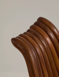 Fauteuil de salon en teck massif Kinata avec hauteur réglable, design contemporain, finition brune pour une utilisation en intérieur/extérieur - Product Image 4