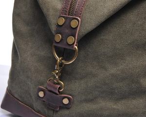 2024 Venta caliente portátil al aire libre bolsa de viaje de lona con cuero hombres y mujeres caliente nuevo accesorio de viaje - Product Image 5