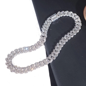 Trending 14mm 18mm Mosaic Setting <b>Cuban</b> <b>Link</b> <b>Chain</b> Moissanite <b>Cuban</b> Bracelet Necklace Custom Hip Hop Diamond <b>Cuban</b> <b>Links</b> - Product Image 3