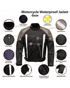 Veste de moto en toile tricotée 2026 avec coutures thermocollées respirantes, style motard, fermeture éclair frontale - Product Image 6
