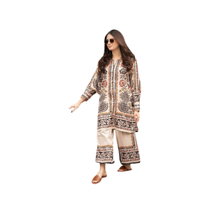 Ensemble imprimé en tissu lawn pour femme, vente en gros - Product Image 1