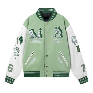 เสื้อแจ็คเก็ต Letterman สวมใส่สบาย เสื้อแจ็คเก็ตเบสบอลสำหรับวิทยาลัย ขายดี ผลิตในราคาขายส่ง เสื้อแจ็คเก็ตผู้ชาย - Product Image 1