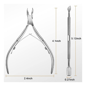 Coupe-cuticules avec repousse-cuticules - Easkep Coupe-cuticules en acier inoxydable pour pédicure - Product Image 6