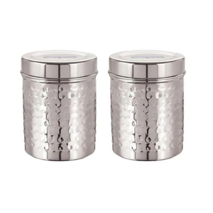 Vintage French Provincial Metal Canister Antique Ivory Iron Kitchen Storage <b>Jar</b> With Embossed Fleur & Airtight Lid Coffee Tea - Product Image 3