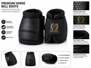 Horse Bell <b>Boots</b> Shock Absorbing Overreach <b>Boots</b> Durable Protective Horse Hoof <b>Boots</b> for Equestrian Riding Training - Product Image 3