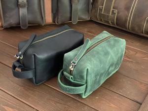 Trousse de Toilette Homme en Cuir Véritable Faite à la Main, Trousse de Voyage, Trousse de Rasage, Pochette de Toilette, Prix d'Usine en Gros TYG-0261 - Product Image 6