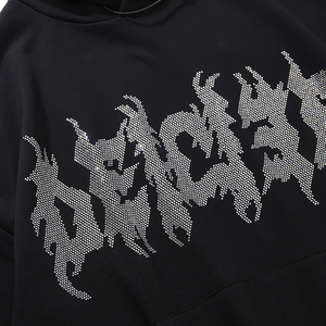 <b>Mens</b> Rhinestone Hooded Sweatshirt Crystal Decorated <b>Pullover</b> Hoodie Sparkle Fashion Casual Streetwear Warm Winter Everyday Cloth - Product Image 6