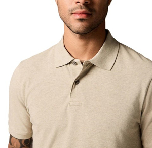 Chemise pour homme en polyester/coton tricoté à manches courtes, motif géométrique, respirante, décontractée, vert clair, logo personnalisé, durable - Product Image 4