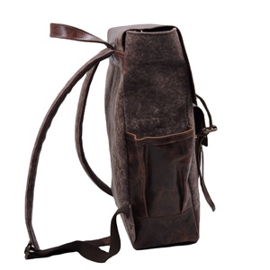 Customised Manufacturer Exclusive Handmade <b>Canvas</b> and Leather Casual Backpack for Office and College with Single Handle - Product Image 4