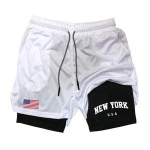 Custom <b>Men</b>’s Double Layer Sports <b>Shorts</b> Quick Dry Breathable Loose Fit Running Gym Workout <b>Shorts</b> - Product Image 4