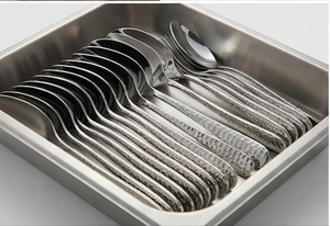High Quality Stainless Steel Flatware Set Hammered Handle With <b>Mirror</b> Finishing Perfect For Weddings Hotels And Kitchen - Product Image 4