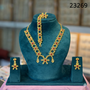 Meilleures ventes 2024 : Ensemble de bijoux tendance pour femme, inspiré de la mode africaine et indienne, en alliage plaqué or/argent avec zircon et cristal, comprenant collier et boucles d'oreilles - Product Image 4