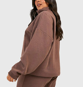 Sweat-shirt ample à col rond en mélange recyclé durable, marque privée, vente en gros, directement de l'usine - Product Image 2