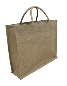 Bolsa de compras ecológica de yute con cremallera, tamaño: longitud-40 cm, ancho-48 cm, fuelle-14 cm, exportación directa desde fábrica de Bangladesh. - Product Image 1